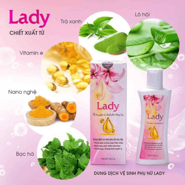 Dung dịch vệ sinh phụ nữ cao cấp Lady công ty Hồng Tâm chính hãng