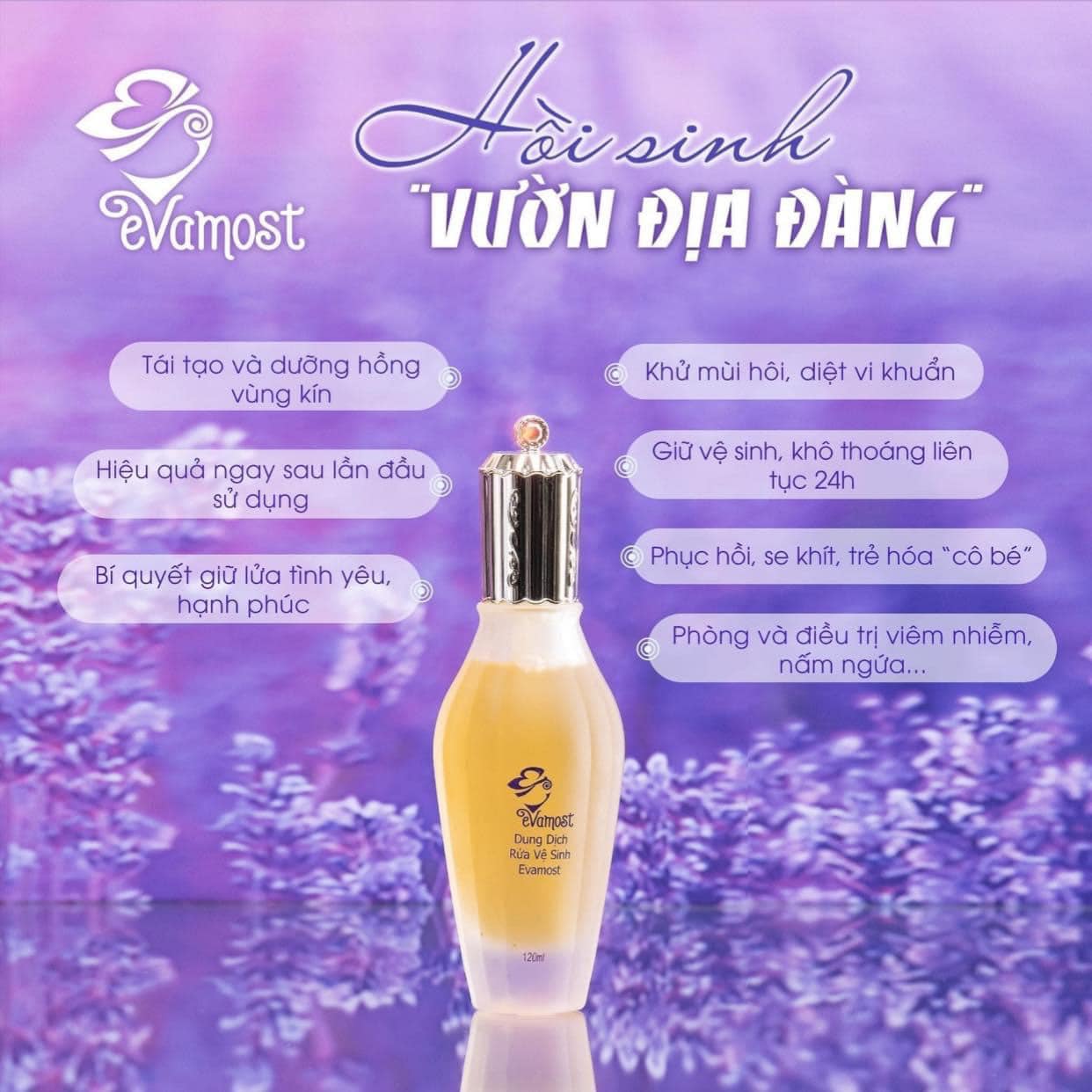 Dung Dịch Vệ Sinh Phụ Nữ Evamost 120ml chính hãng