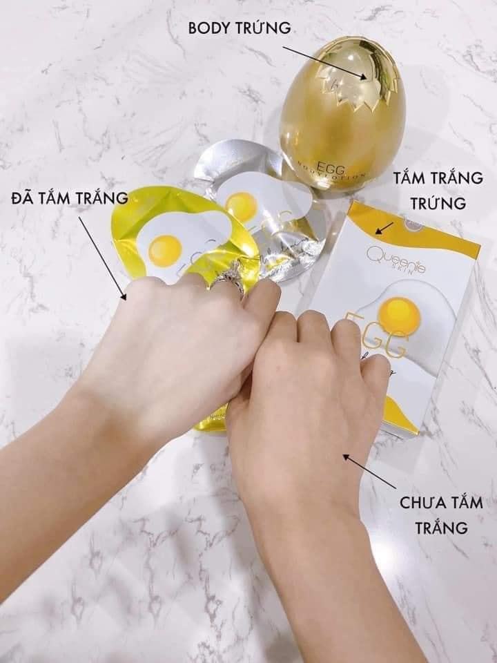Combo Body trứng vàng kết hợp tắm trắng trứng vàng Queenie Skin