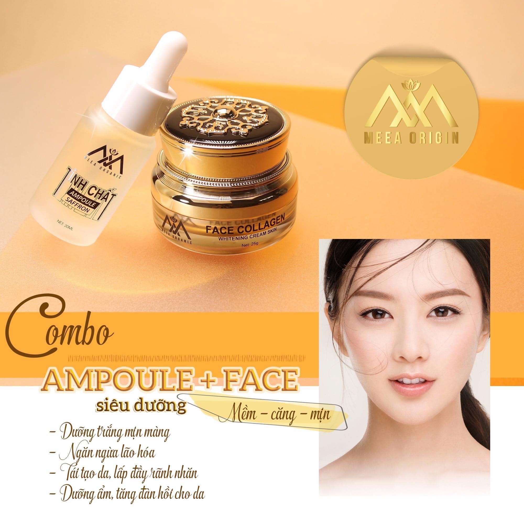 Tự tin selffie chẳng cần app với combo Ampoule phục hồi da và face siêu dưỡng Meea Organic