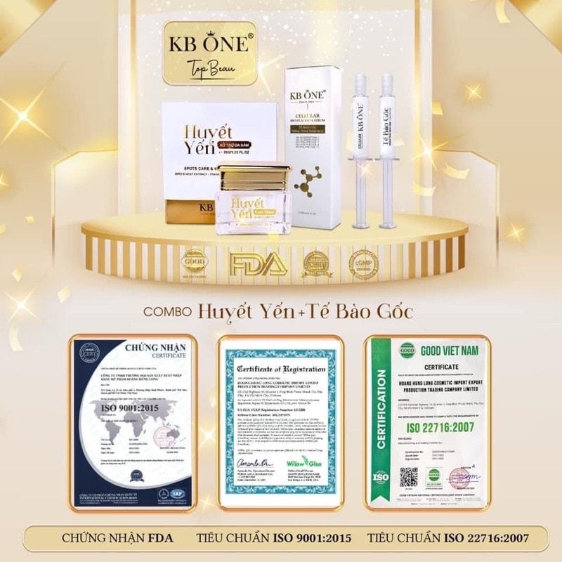 Combo Kem Face Huyết Yến Giảm Nám KB One