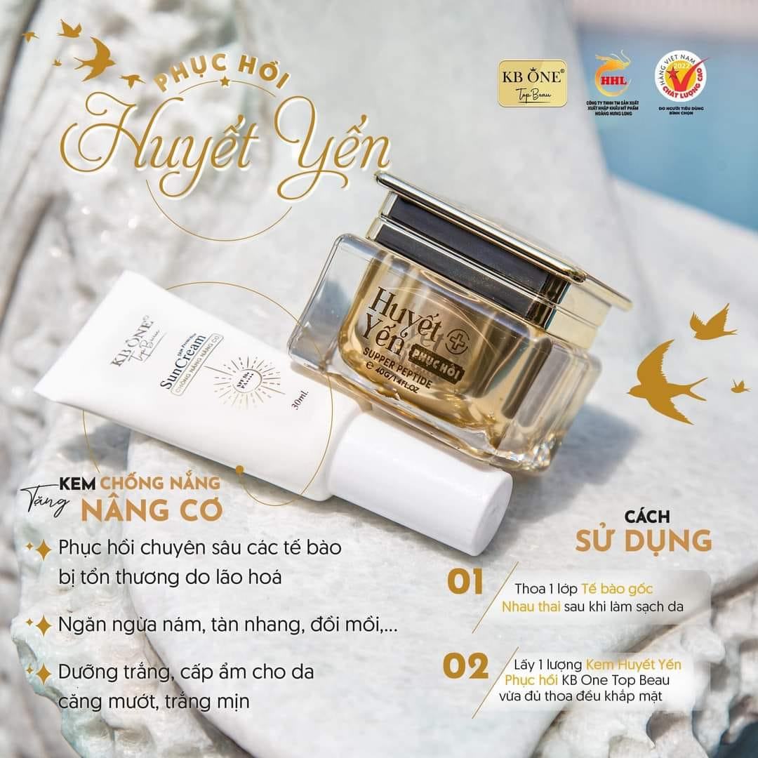 Kem Face Huyết Yến Phục Hồi Da Siêu Đỉnh Từ Nhà Kb One