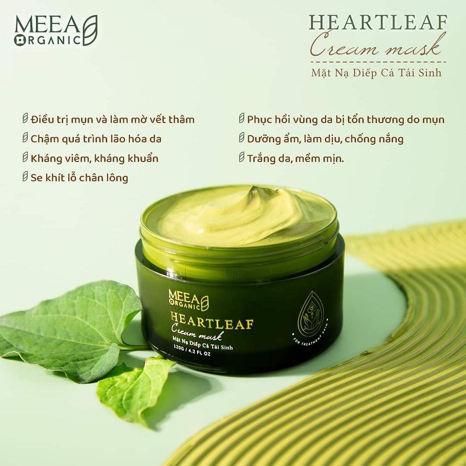 Da xinh căng mịn - hết luôn dầu nhờn nhờ mask diếp cá Meea Organic