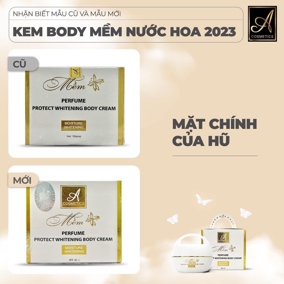 Cách nhận biết mẫu mới Body Mềm 2023 của Acosmetic
