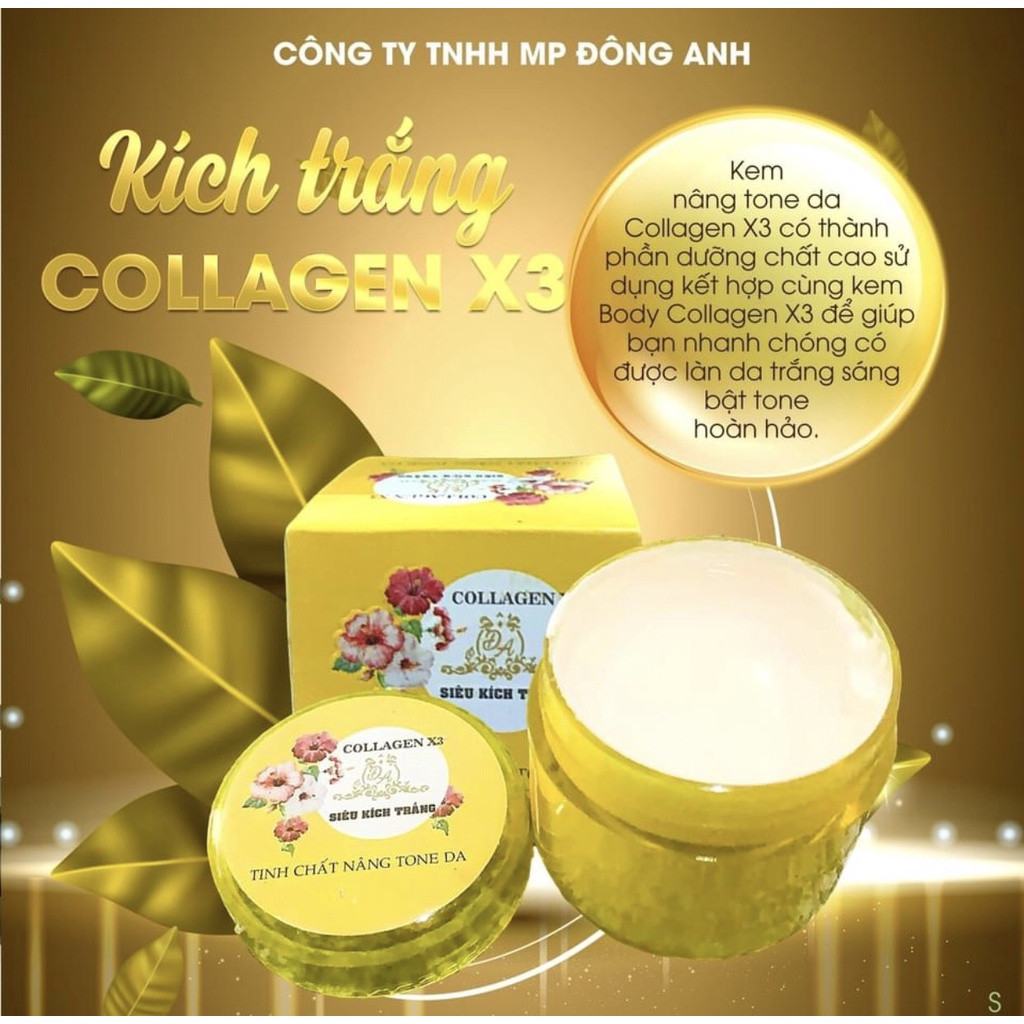 kích trắng da toàn thân, nâng tone body -Kích Trắng Collagen X3