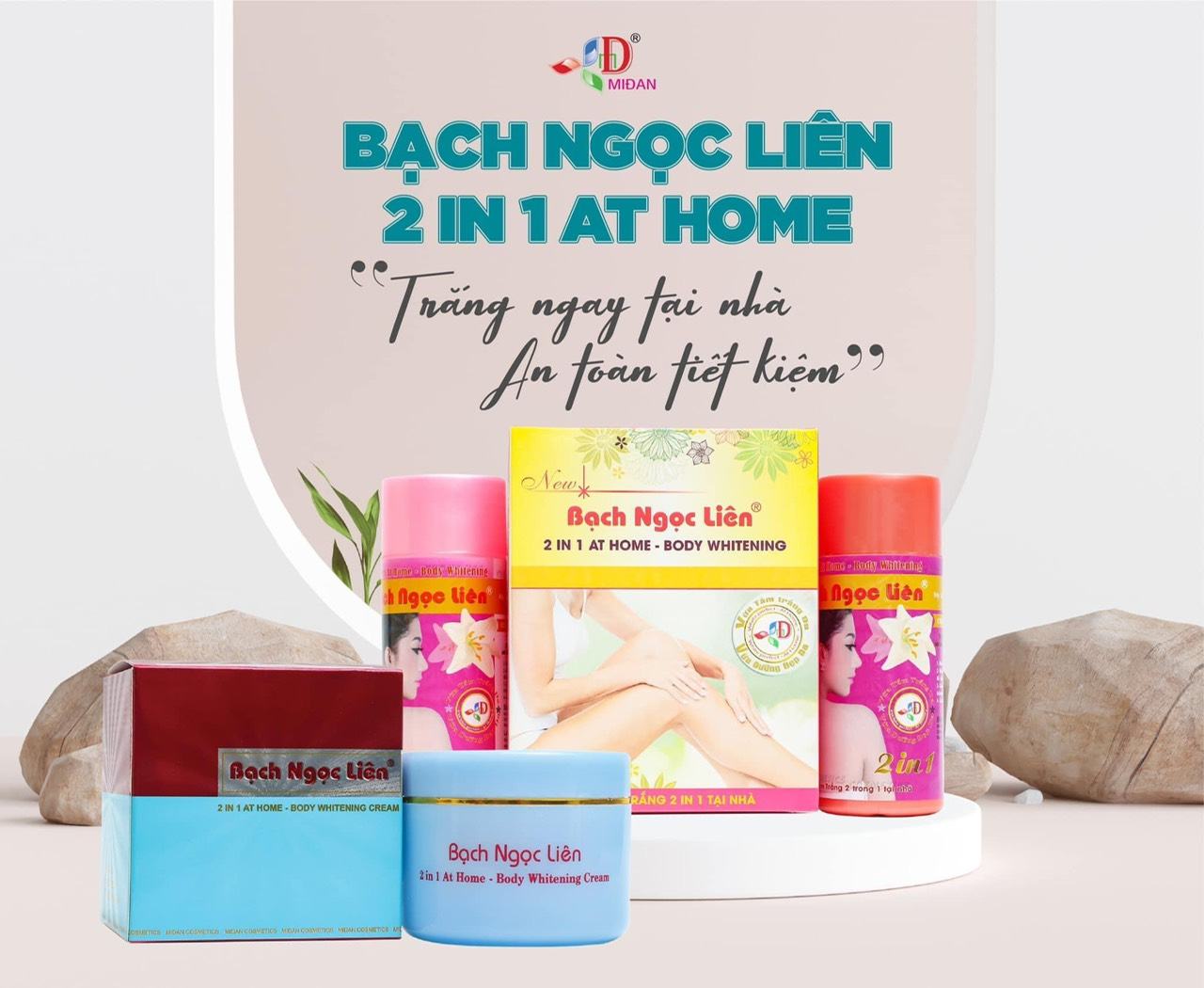 Công thức trắng da đẹp chuẩn Spa Bạch Ngọc Liên bộ tắm thảo dược tại nhà 2in1