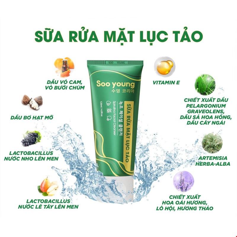 Sữa Rửa Mặt Lục Tảo Soo Yong với Sữa rửa mặt