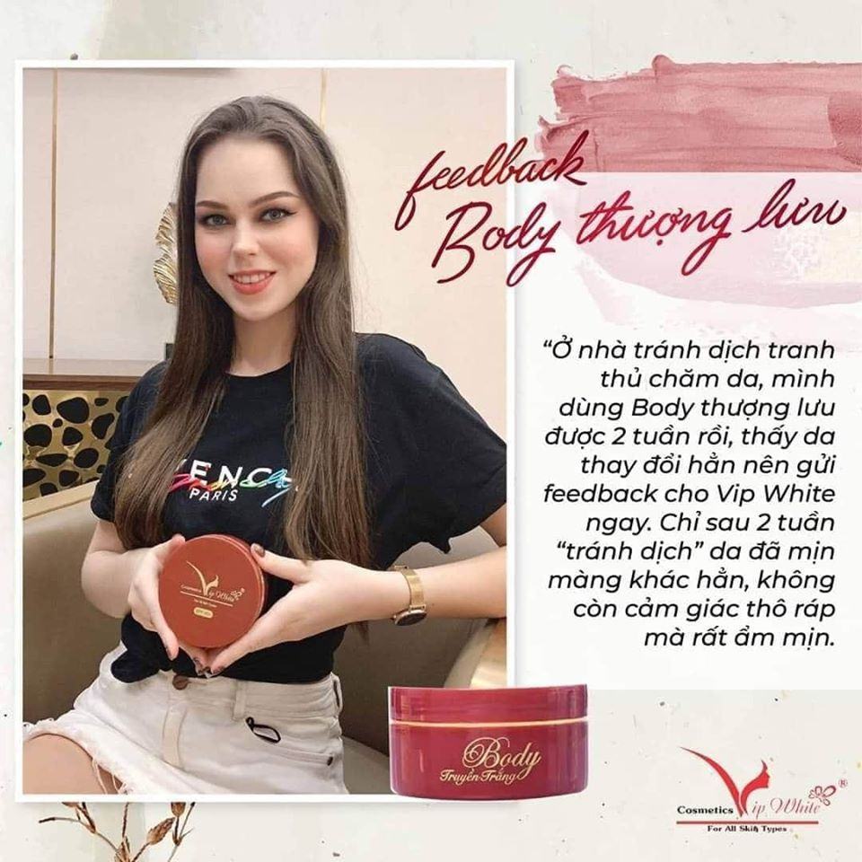 Cô gái Nga da mềm mịn, trắng xinh nhờ "rinh" được kem Body thượng lưu VIP White