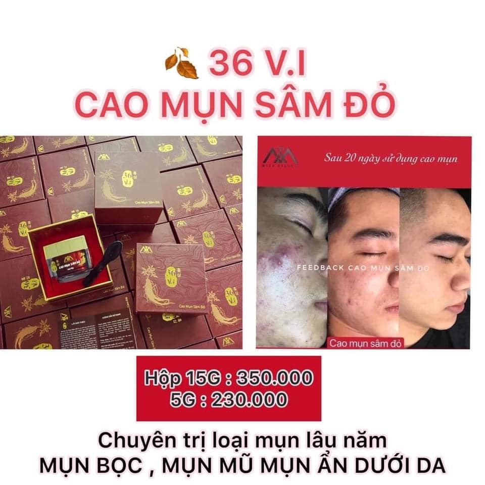 Cao mụn sâm đỏ - Chất cao đắt đỏ từ 36 vị thuốc bắc
