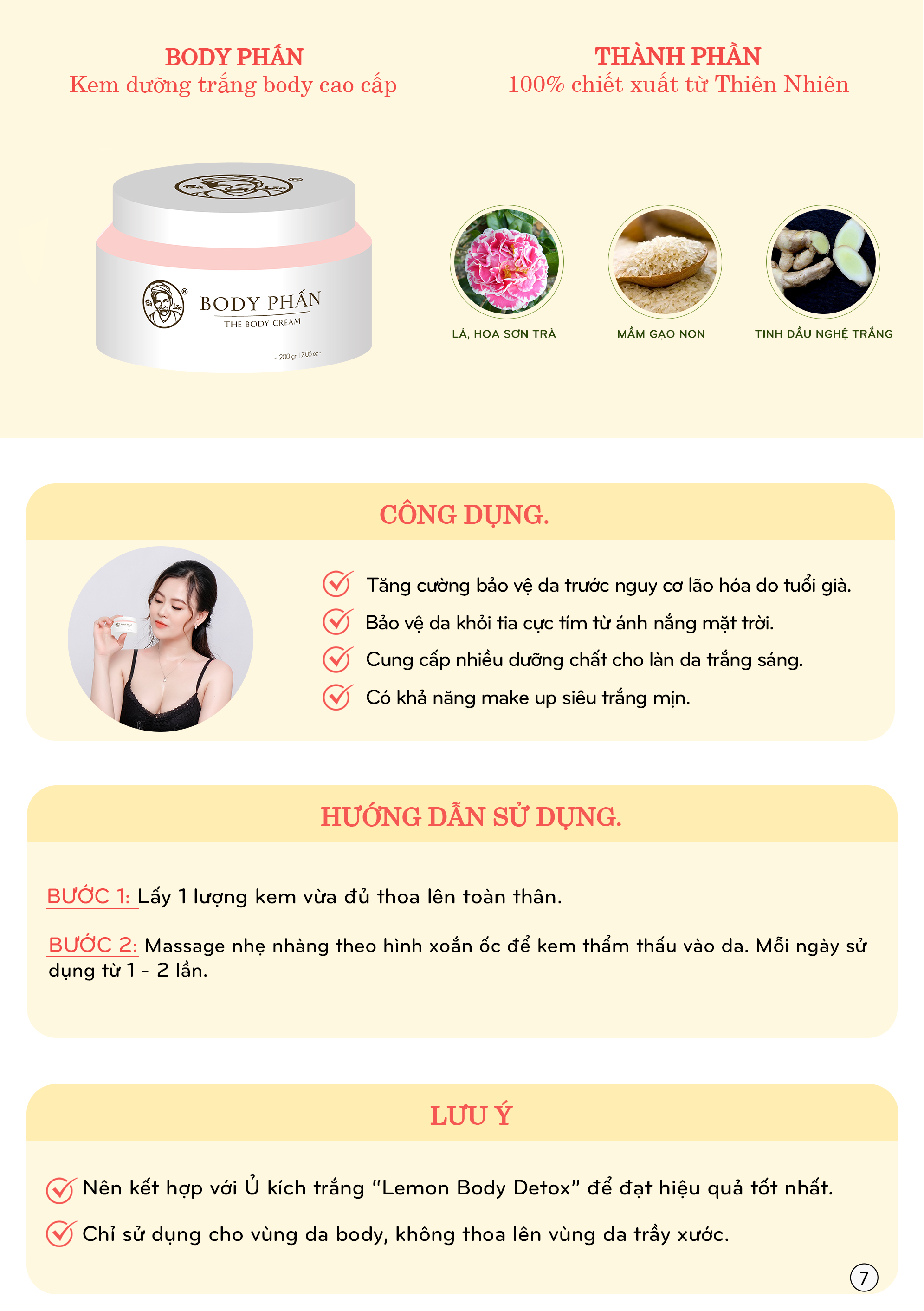 Kem body phấn Bà Lão chính hãng hân hạnh tài trợ làn da trắng, mịn...
