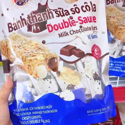Bánh Thanh Sữa Socola Heshan Double-Sauce Vị Lúa Mì 280g - Bánh Thanh Sữa Heshan