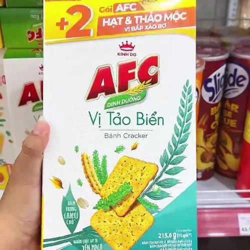 Bánh Afc Kinh Đô Vị Tảo Biển 215.6g (+ 2 Gói Afc Hạt & Thảo Mộc Vị Bắp Xào Bơ)