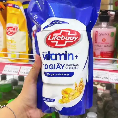 Nước Rửa Tay Lifebuoy Sữa Gạo Và Mật Ong Túi 1kg - Túi Xanh Dương