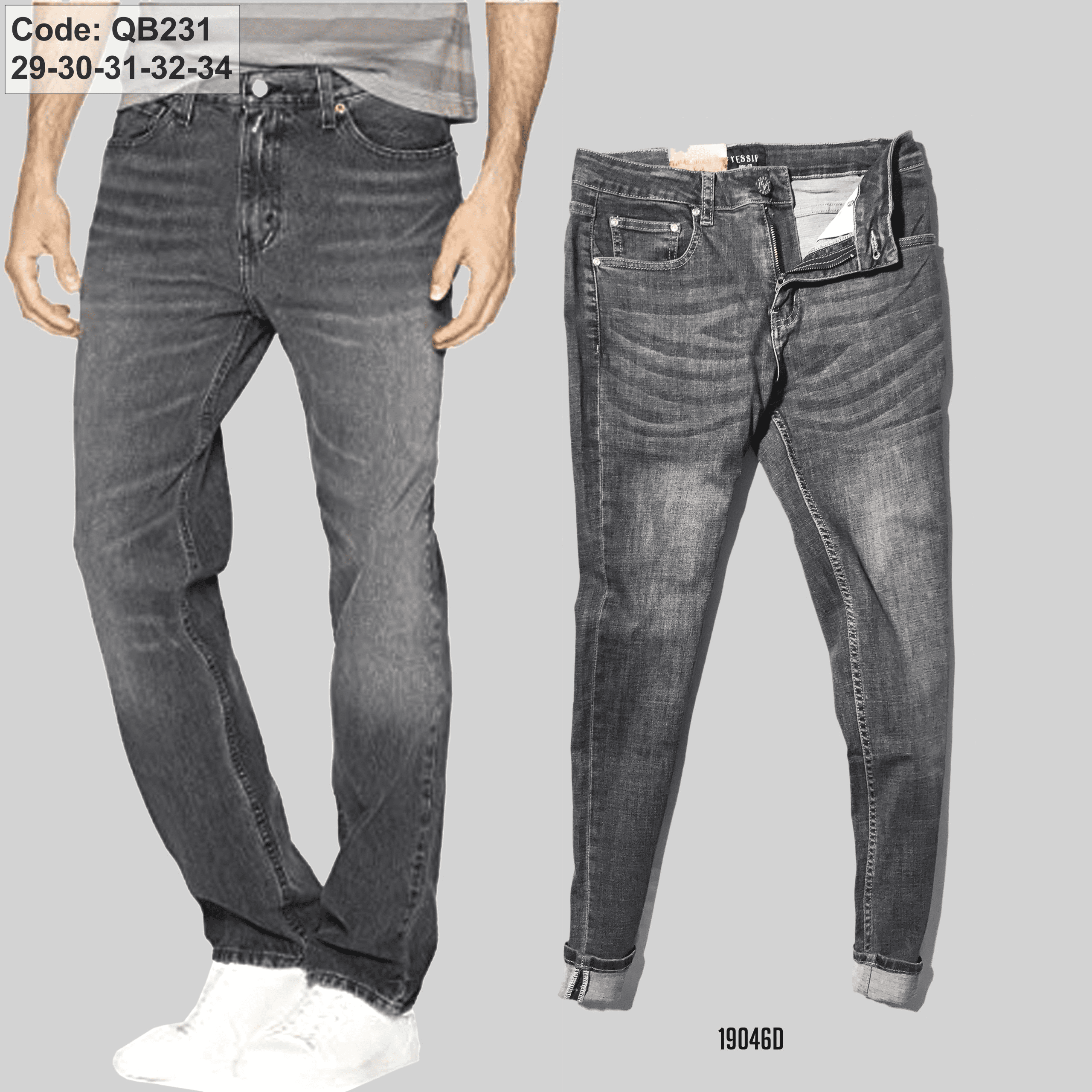 Xưởng sỉ quần jean dài nay ống suông hàng vnxk 19046 Quần Jean dài nay ống suông hàng VNXK 19046