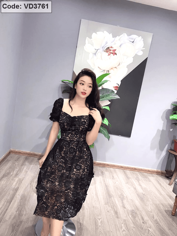 Váy ren dự tiệc màu đen hàng thiết kế | Shopee Việt Nam
