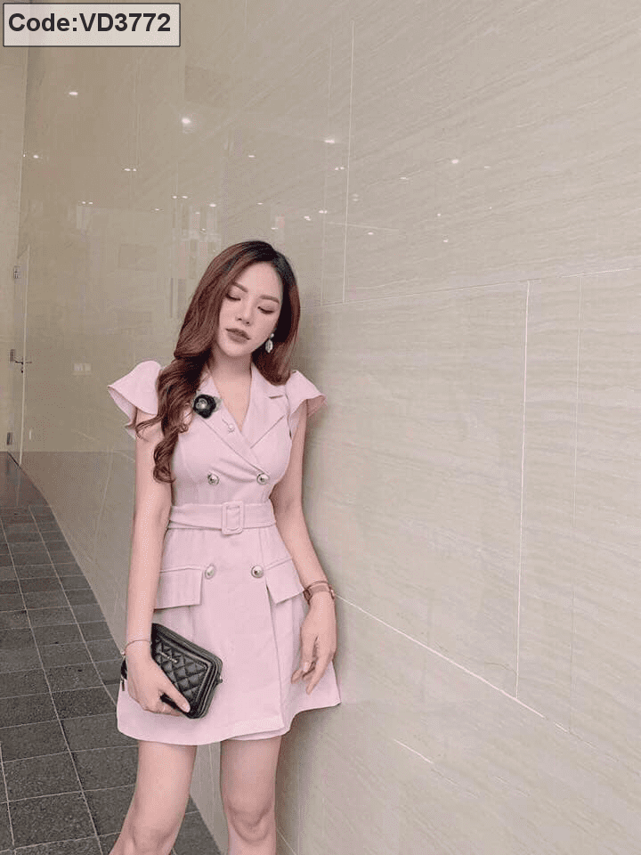 Set Vest hồng Tweed len + váy - VIVIKA Thời Trang Thiết Kế Cao Cấp