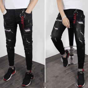 Bỏ sỉ quần jean nam màu xám đen rách 2014
