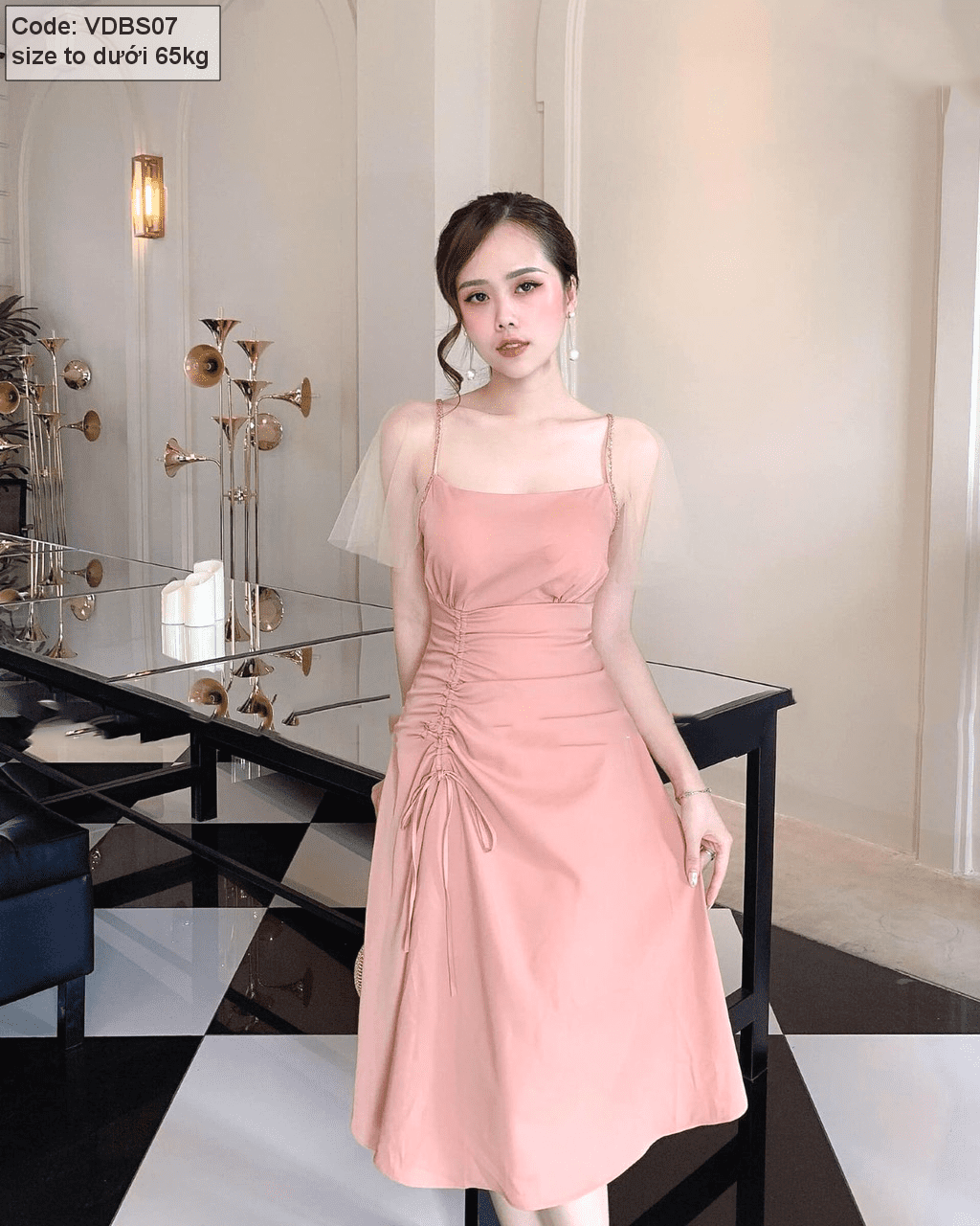 Đầm, váy dạ hội body màu hồng pastel nhẹ nhàng