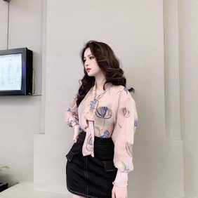 Nguồn hàng sỉ sơ mi nữ cột nơ vải hoa