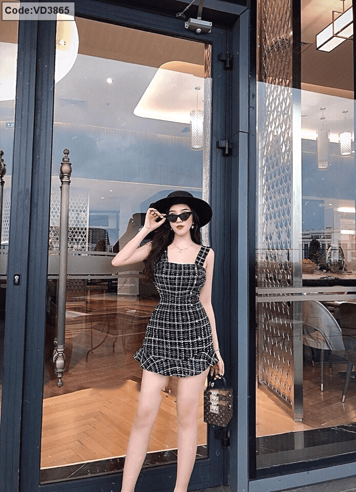 Váy 2 dây caro kết nơ ngực màu vàng cho bé (Sunny Dress) - BYZU