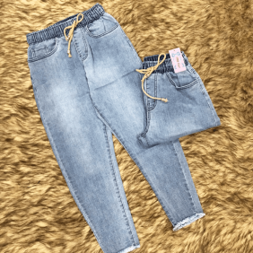Bỏ sỉ quần jean nữ baggy 9 tấc lưng thun