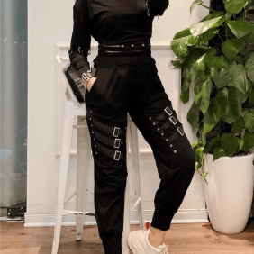 Quần jogger màu đen phối xích cao cấp( Hàng quảng châu)
