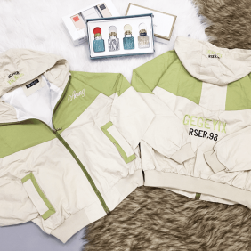 Xưởng sỉ áo khoác nữ kaki phối thêu chữ sau lưng