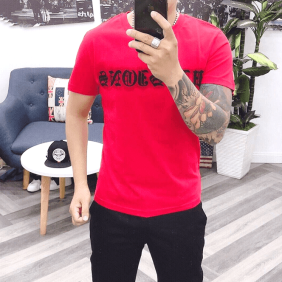 Nguồn hàng sỉ áo thun nam cổ tròn in chữ ngang
