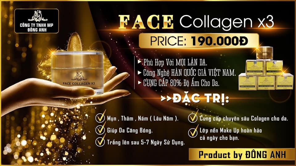 Sỉ kem face collagen x3 Mỹ Phẩm Đông Anh KEM FACE COLLAGEN X3