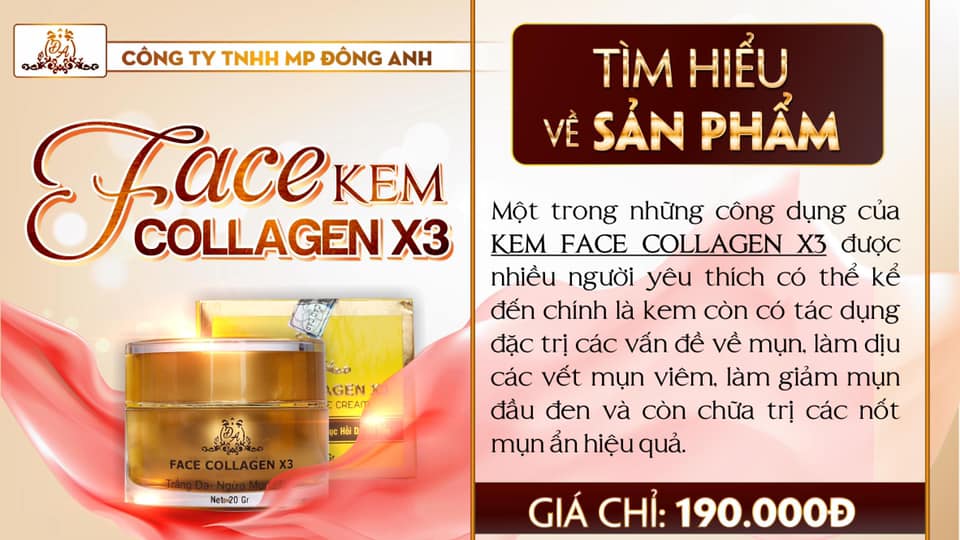 Kem face Collagen X3 chính hãng Mỹ Phẩm Đông Anh