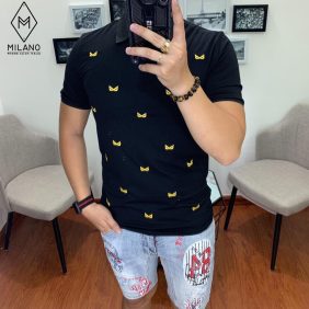 Bỏ sỉ áo thun nam cổ bẻ thêu logo cao cấp