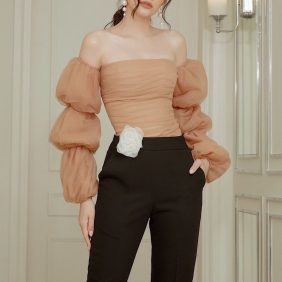 Sỉ áo lưới nhúng thân tay phồng