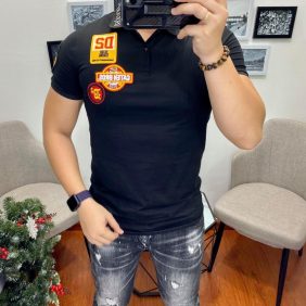 Nguồn hàng sỉ áo thun nam cổ bẻ kết sticker cá tính