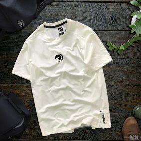 Bỏ sỉ áo thun nam thể thao cổ tròn xẻ tà in hình