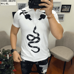 Áo thun nam hàn quốc hình thêu