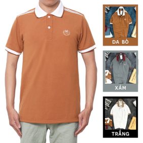 Áo Thun Nam Cá Sấu Có Cổ Thêu Chữ M - CS118