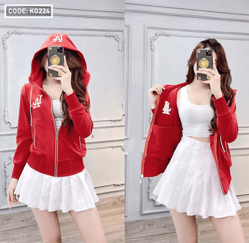 Áo khoác nữ thêu chữ LA cao cấp Áo khoác nữ thêu chữ LA cao cấp