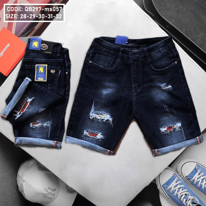 Chợ sỉ quần short jean nam rách nhẹ ms057 Chợ sỉ quần short jean nam rách nhẹ ms057