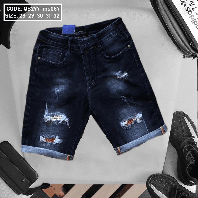 Chợ sỉ quần short jean nam rách nhẹ ms057 Chợ sỉ quần short jean nam rách nhẹ ms057