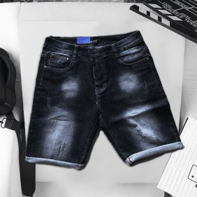Quần short jean nam rách nhẹ co giãn ms032