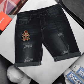 Quần short jean nam rách xám đen( có size 34)
