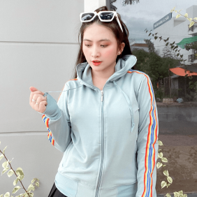 Áo khoác nữ phối sọc size XL