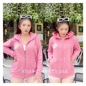 Áo khoác nữ có nón thêu hoa cúc