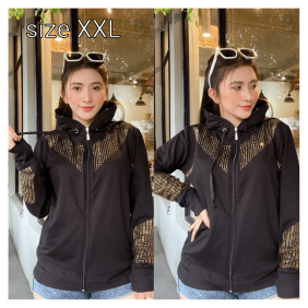 Áo khoác nữ có nón đính đá size 60-70kg