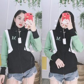 Áo khoác nữ thêu chữ M có nón phối
