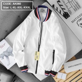 Áo khoác nam dù 2 lớp phối nỉ bâu viền(có size 3x) - AK060