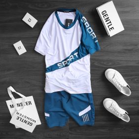 Set bộ thể thao nam áo cổ tròn quần short