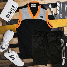 Set bộ thể thao nam quần short áo ba lỗ cổ tim