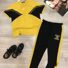 Set bộ nữ áo phối màu quần đen