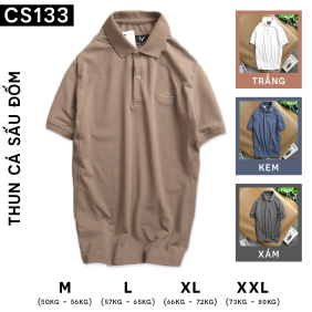 Áo Thun Nam Cổ Bẻ Thêu Chữ Cao Cấp - CS133